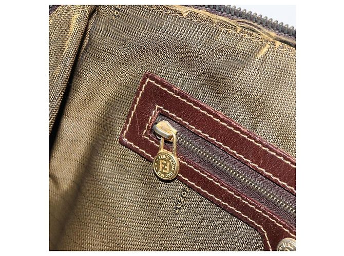 Borsa a Mano FENDI Zucca Canvas Nero Marrone Auth 177879 - vista 22