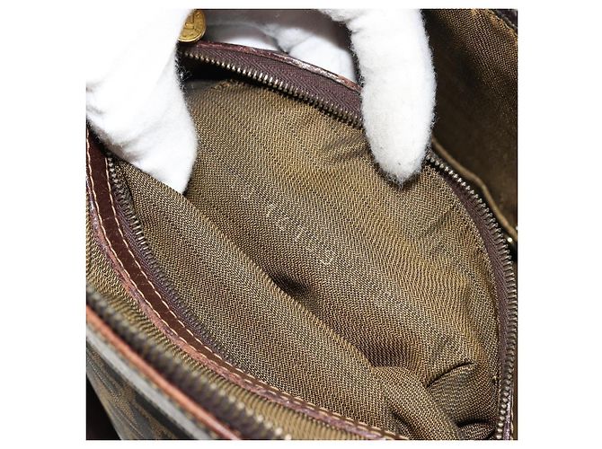 Borsa a Mano FENDI Zucca Canvas Nero Marrone Auth 177879 - vista 24