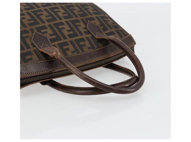 Borsa a Mano FENDI Zucca Canvas Nero Marrone Auth 177879 - vista 7