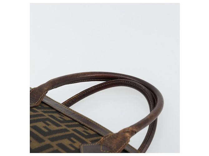 Borsa a Mano FENDI Zucca Canvas Nero Marrone Auth 177879 - vista 8