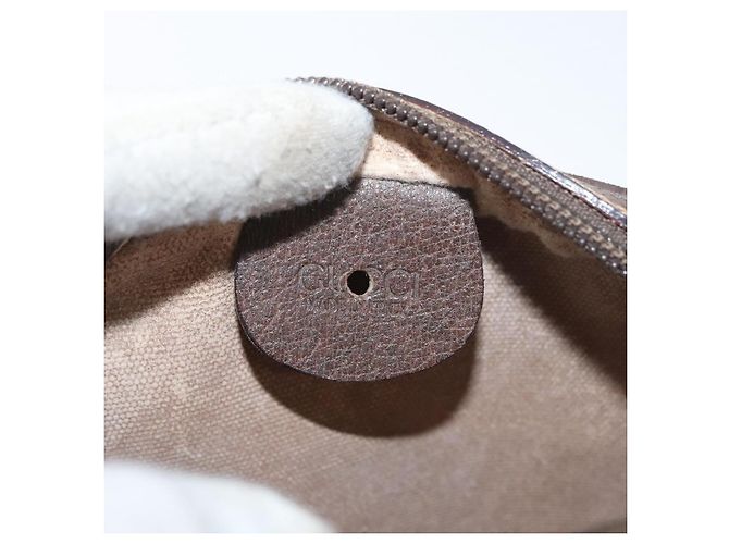 GUCCI GG Supreme Web Sherry Line Bag PVC Outlet 007 754 6112 4030 Auth 179036 Beige D'oro - vista 16