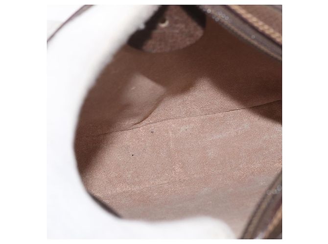 GUCCI GG Supreme Web Sherry Line Bag PVC Outlet 007 754 6112 4030 Auth 179036 Beige D'oro - vista 17