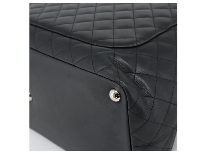 CHANEL Cambon Line Matelasse Tote Bag Pelle Nera Argento CC Auth ka4895SAM Nero - vista 16