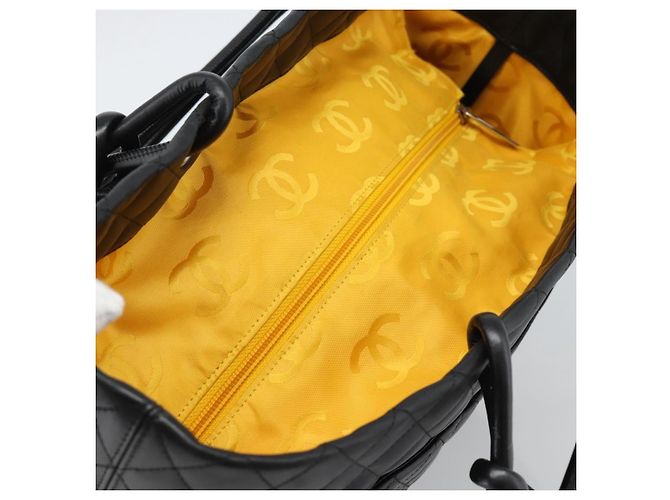 CHANEL Cambon Line Matelasse Tote Bag Pelle Nera Argento CC Auth ka4895SAM Nero - vista 7