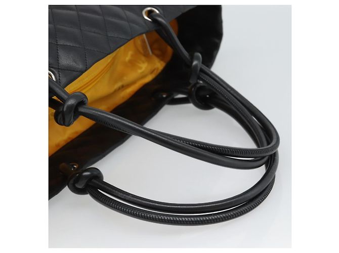 CHANEL Cambon Line Matelasse Tote Bag Pelle Nera Argento CC Auth ka4895SAM Nero - vista 8