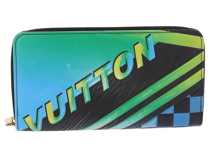 LOUIS VUITTON Epilase Zippy Wallet Long Wallet Blue Black M62268 LV Auth 191544M Nero - vista 13