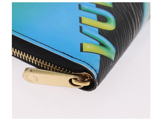 LOUIS VUITTON Epilase Zippy Wallet Long Wallet Blue Black M62268 LV Auth 191544M Nero - vista 14