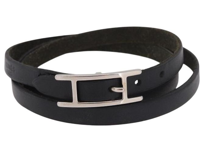 Hermès HERMES Appi 3 Armband Leder Schwarz Auth 187888 - Ansicht 2