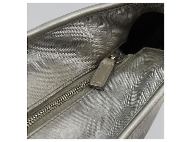 Borsa Tote GUCCI GG implementation PVC Argento 211137 Auth 190504A - vista 10