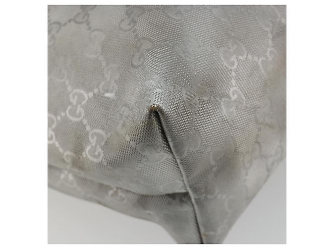 Borsa Tote GUCCI GG implementation PVC Argento 211137 Auth 190504A - vista 16