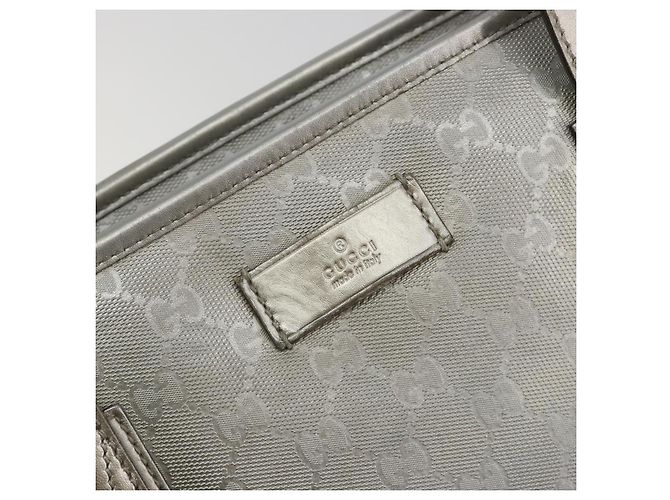 Borsa Tote GUCCI GG implementation PVC Argento 211137 Auth 190504A - vista 17