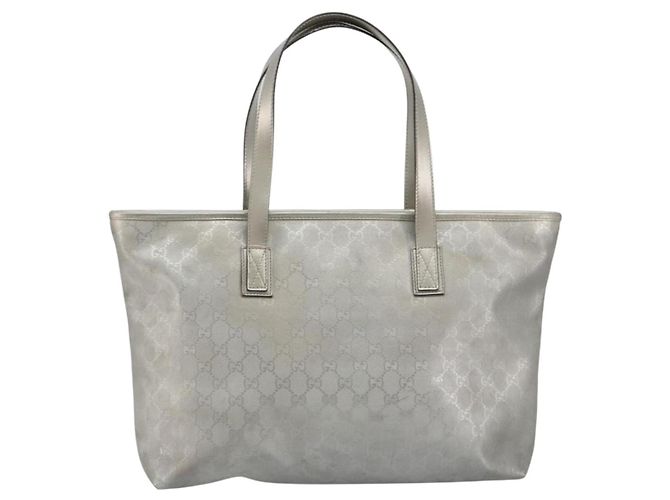 Borsa Tote GUCCI GG implementation PVC Argento 211137 Auth 190504A - vista 2