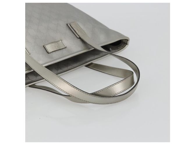 Borsa Tote GUCCI GG implementation PVC Argento 211137 Auth 190504A - vista 7