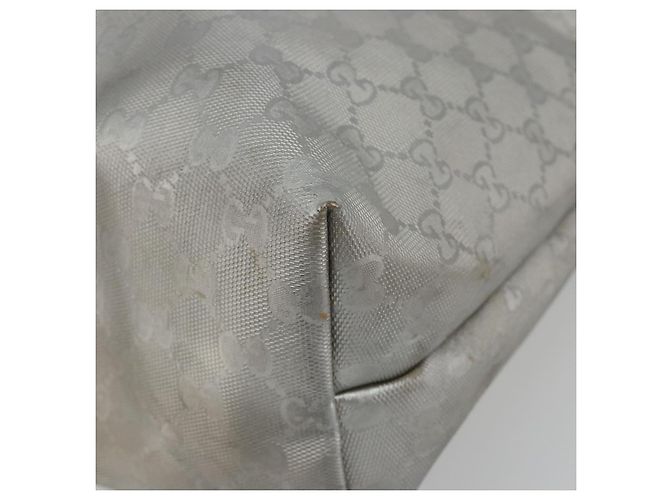 Borsa Tote GUCCI GG implementation PVC Argento 211137 Auth 190504A - vista 9