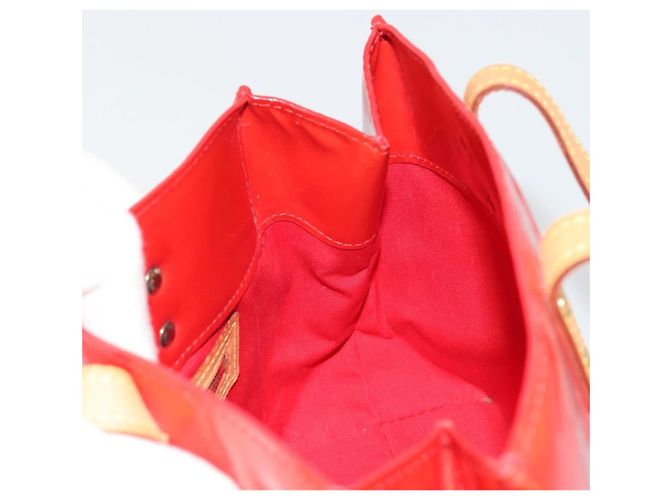 LOUIS VUITTON Monogram Vernis Reade PM Hand Bag Red Rouge M91088 LV Auth ep15057 Vermelho - vista 18