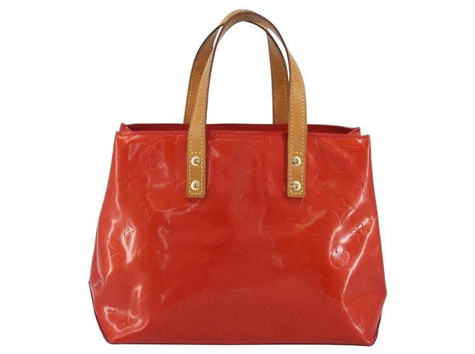 LOUIS VUITTON Monogram Vernis Reade PM Hand Bag Red Rouge M91088 LV Auth ep15057 Vermelho - vista 2