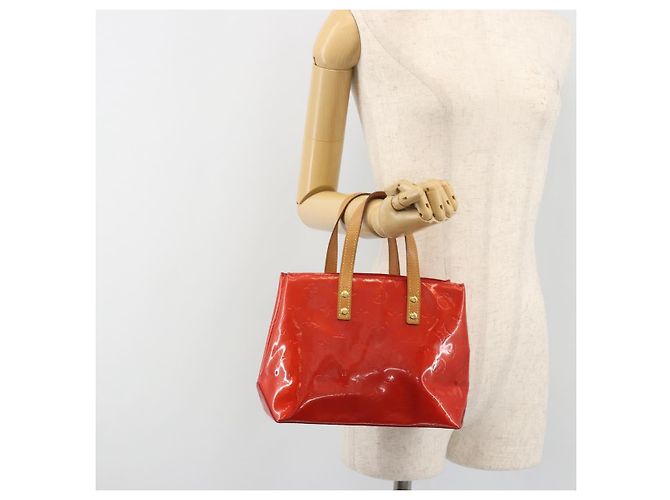 LOUIS VUITTON Monogram Vernis Reade PM Hand Bag Red Rouge M91088 LV Auth ep15057 Vermelho - vista 22