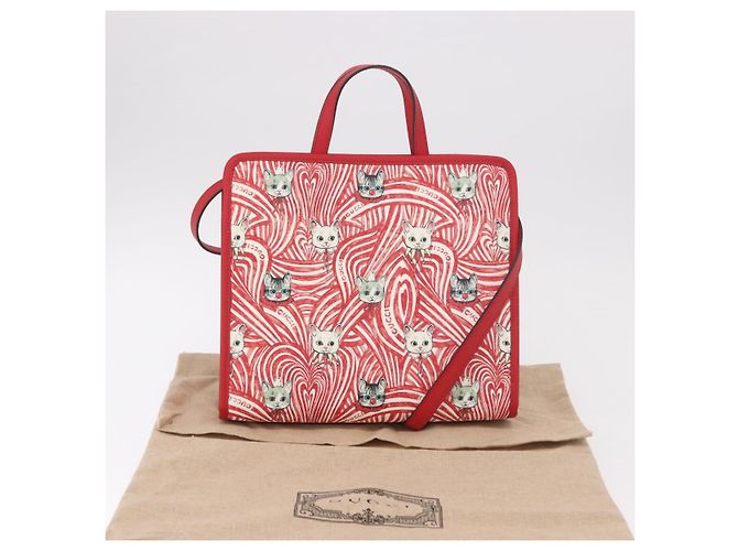 Borsa GUCCI Yuko Higuchi PVC 2way Rosso 630542 Auth 191602SM - vista 12