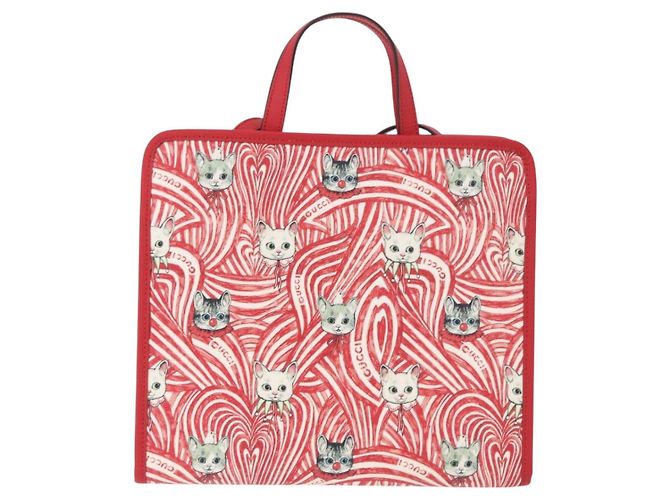 Borsa GUCCI Yuko Higuchi PVC 2way Rosso 630542 Auth 191602SM - vista 2