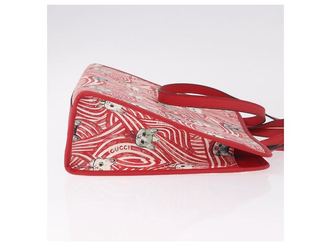 Borsa GUCCI Yuko Higuchi PVC 2way Rosso 630542 Auth 191602SM - vista 3