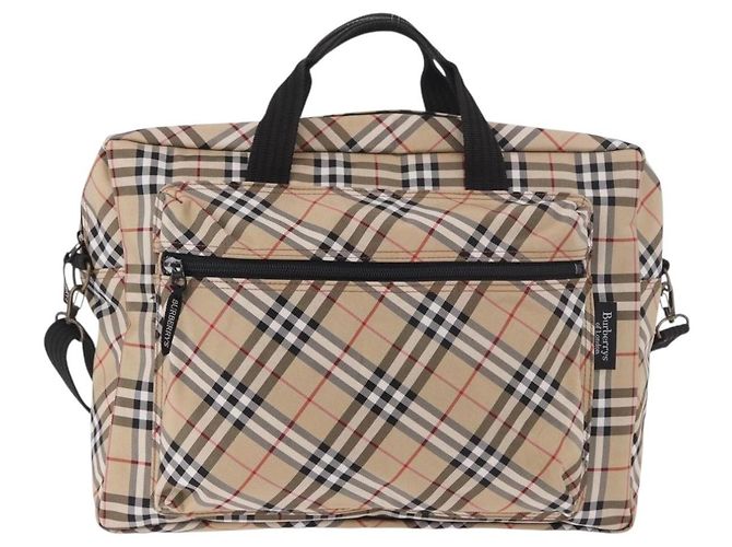 Borsa a mano BURBERRY Canvas 3way Beige Oro Auth mr2653 D'oro - vista 13