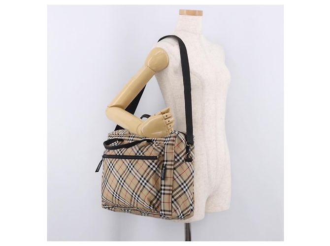 Borsa a mano BURBERRY Canvas 3way Beige Oro Auth mr2653 D'oro - vista 24