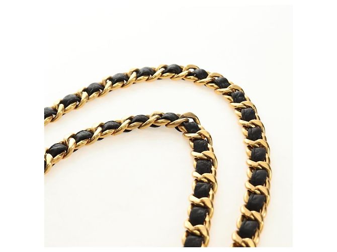 CHANEL Matelasse Chain Backpack Lamb Skin Gold Black CC Auth 189831SV Schwarz Golden - Ansicht 14