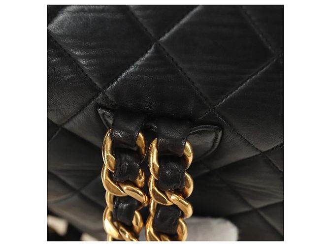 CHANEL Matelasse Chain Backpack Lamb Skin Gold Black CC Auth 189831SV Schwarz Golden - Ansicht 16