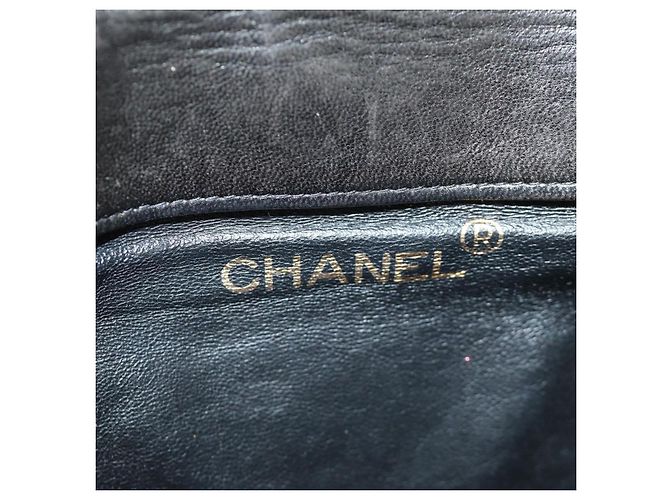 CHANEL Matelasse Chain Backpack Lamb Skin Gold Black CC Auth 189831SV Schwarz Golden - Ansicht 23