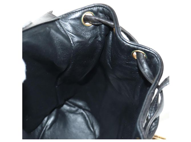 CHANEL Matelasse Chain Backpack Lamb Skin Gold Black CC Auth 189831SV Schwarz Golden - Ansicht 24