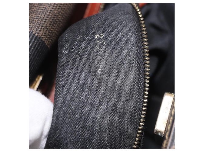 Pequin FENDI Pecan Canvas Handtasche PVC Braun Schwarz Authentisch 190920 - Ansicht 12