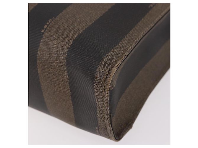 Pequin FENDI Pecan Canvas Handtasche PVC Braun Schwarz Authentisch 190920 - Ansicht 14