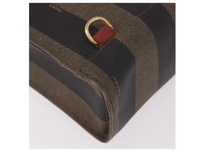 Pequin FENDI Pecan Canvas Handtasche PVC Braun Schwarz Authentisch 190920 - Ansicht 15