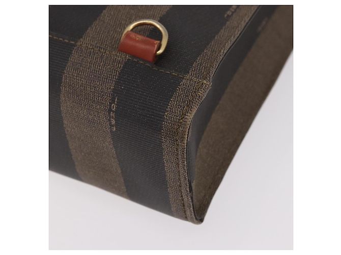 Pequin FENDI Pecan Canvas Handtasche PVC Braun Schwarz Authentisch 190920 - Ansicht 16