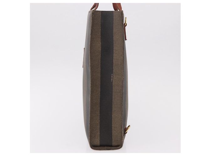 Pequin FENDI Pecan Canvas Handtasche PVC Braun Schwarz Authentisch 190920 - Ansicht 3