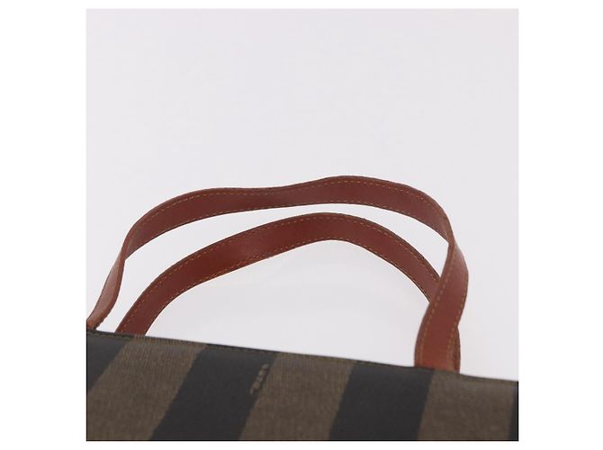 Pequin FENDI Pecan Canvas Handtasche PVC Braun Schwarz Authentisch 190920 - Ansicht 8