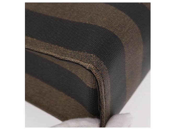 Pequin FENDI Pecan Canvas Handtasche PVC Braun Schwarz Authentisch 190920 - Ansicht 9