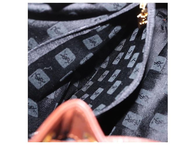 SAINT LAURENT Borsa a Spalla Nylon Nero Oro Auth BA13718A D'oro - vista 21