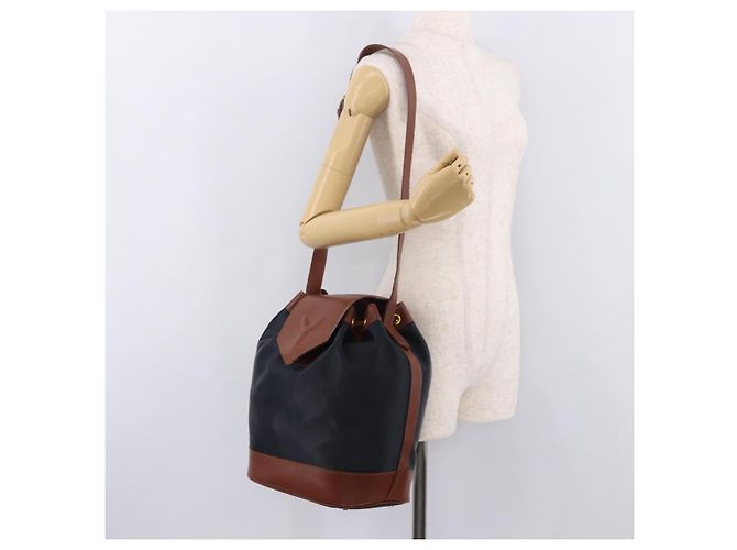 SAINT LAURENT Borsa a Spalla Nylon Nero Oro Auth BA13718A D'oro - vista 22