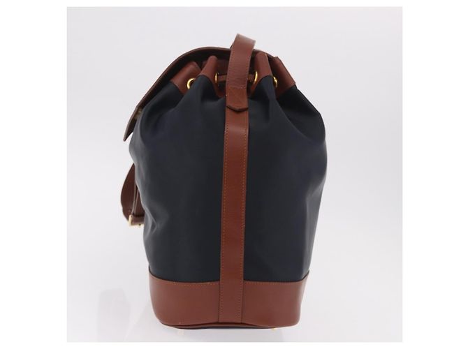SAINT LAURENT Borsa a Spalla Nylon Nero Oro Auth BA13718A D'oro - vista 3