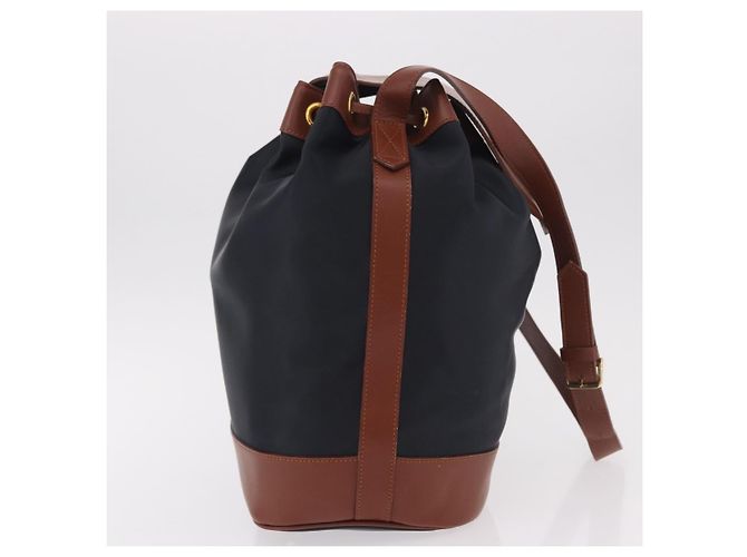 SAINT LAURENT Borsa a Spalla Nylon Nero Oro Auth BA13718A D'oro - vista 4