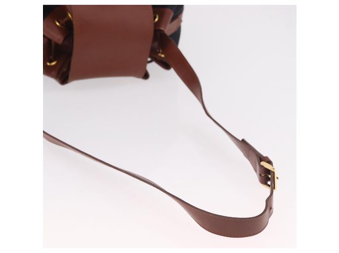 SAINT LAURENT Borsa a Spalla Nylon Nero Oro Auth BA13718A D'oro - vista 7
