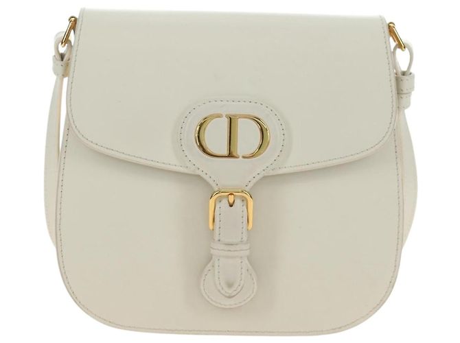 Borsa a Spalla Christian Dior Bobby Pelle Bianca e Oro Auth 189798M Bianco D'oro - vista 13