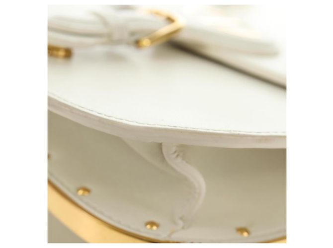 Borsa a Spalla Christian Dior Bobby Pelle Bianca e Oro Auth 189798M Bianco D'oro - vista 16