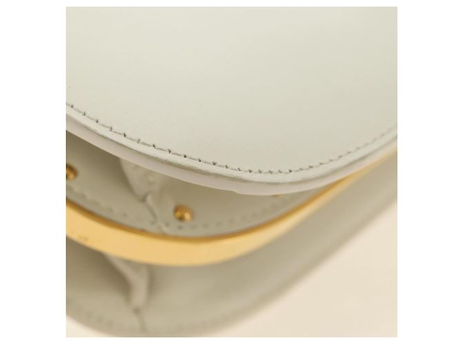 Borsa a Spalla Christian Dior Bobby Pelle Bianca e Oro Auth 189798M Bianco D'oro - vista 17