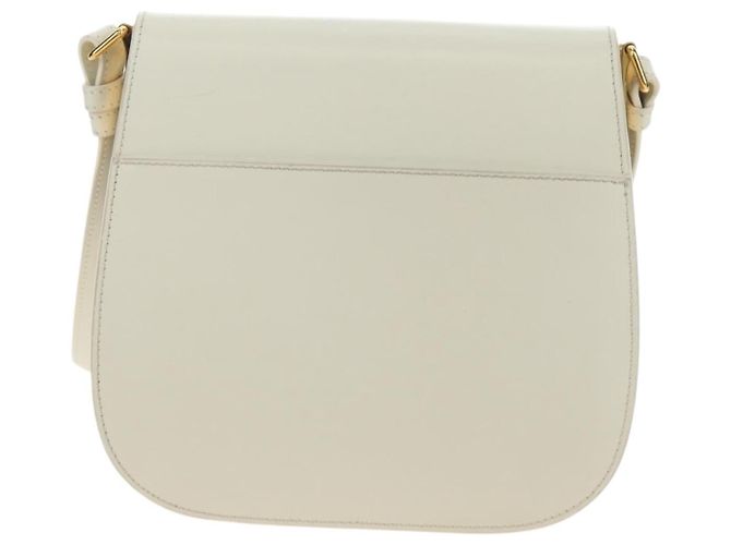 Borsa a Spalla Christian Dior Bobby Pelle Bianca e Oro Auth 189798M Bianco D'oro - vista 2