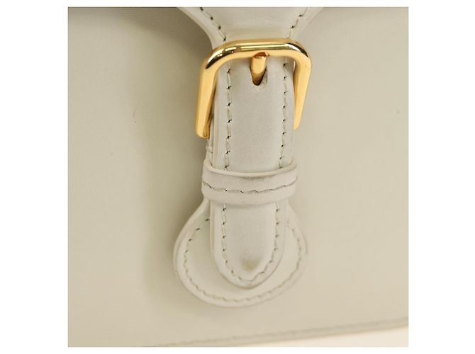 Borsa a Spalla Christian Dior Bobby Pelle Bianca e Oro Auth 189798M Bianco D'oro - vista 20