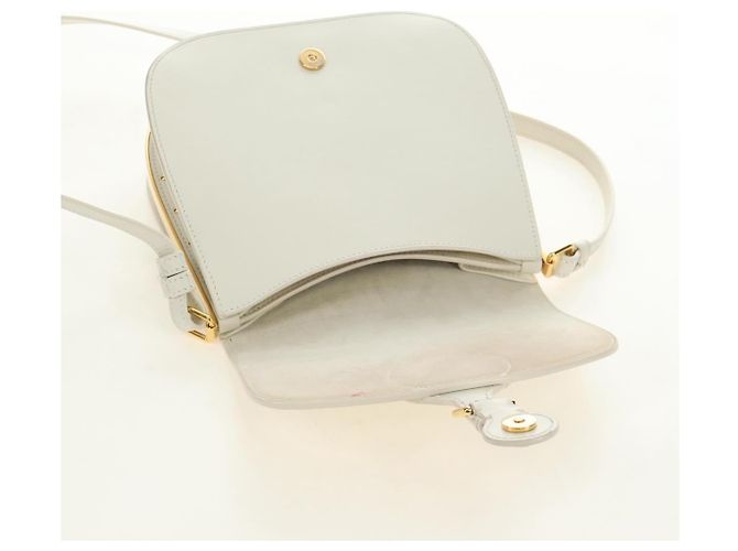 Borsa a Spalla Christian Dior Bobby Pelle Bianca e Oro Auth 189798M Bianco D'oro - vista 21