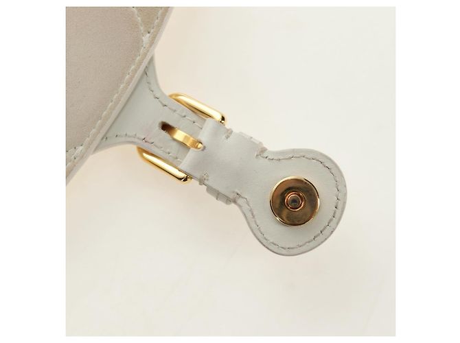 Borsa a Spalla Christian Dior Bobby Pelle Bianca e Oro Auth 189798M Bianco D'oro - vista 23