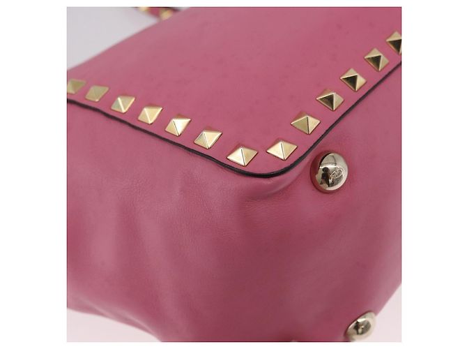 VALENTINO Studs Tote Bag Leder 2way Pink Gold Auth BA13725A Golden - Ansicht 16